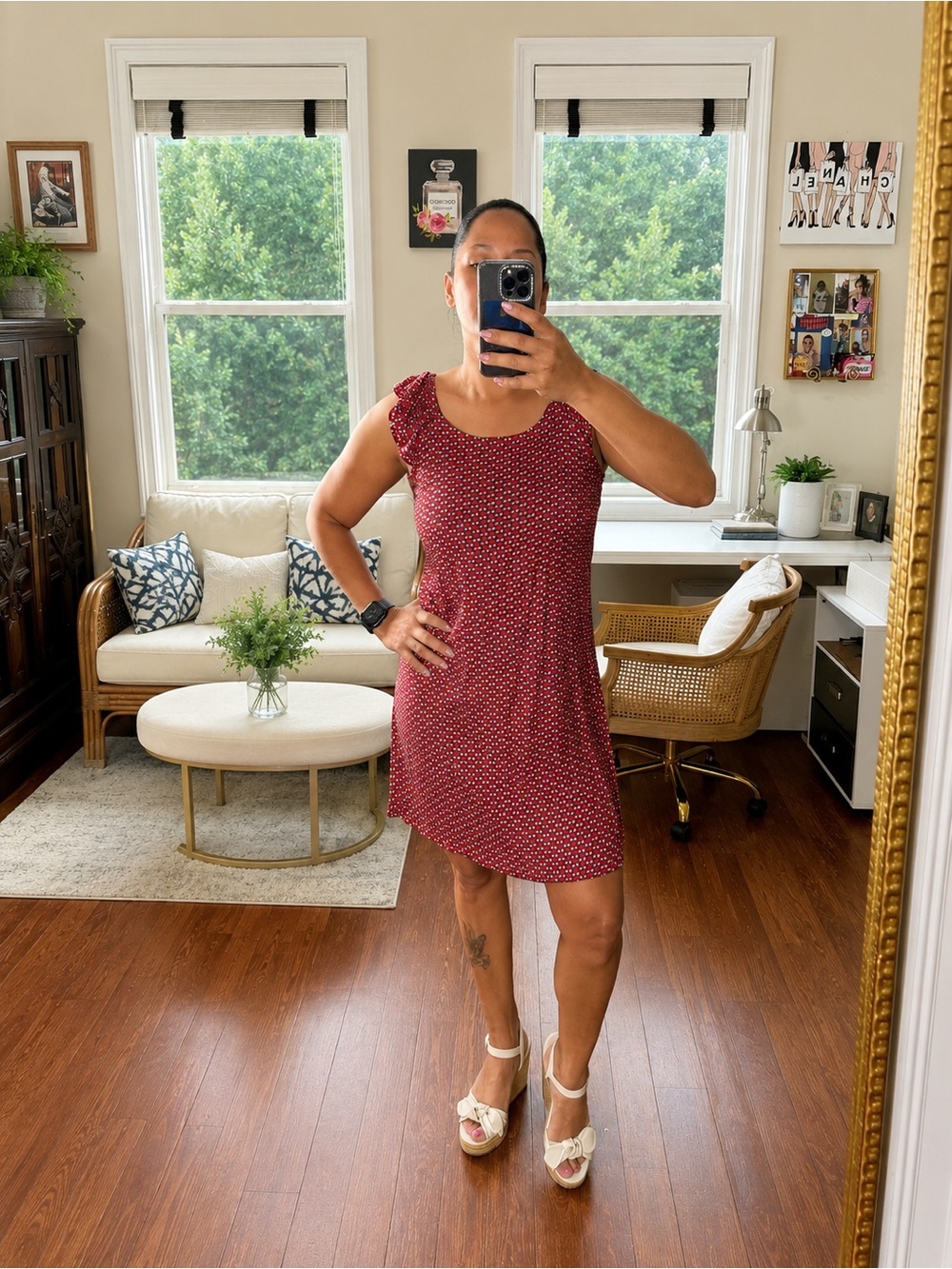Smartbuy Red Geometric Print Sleeveless Mini Dress Medium